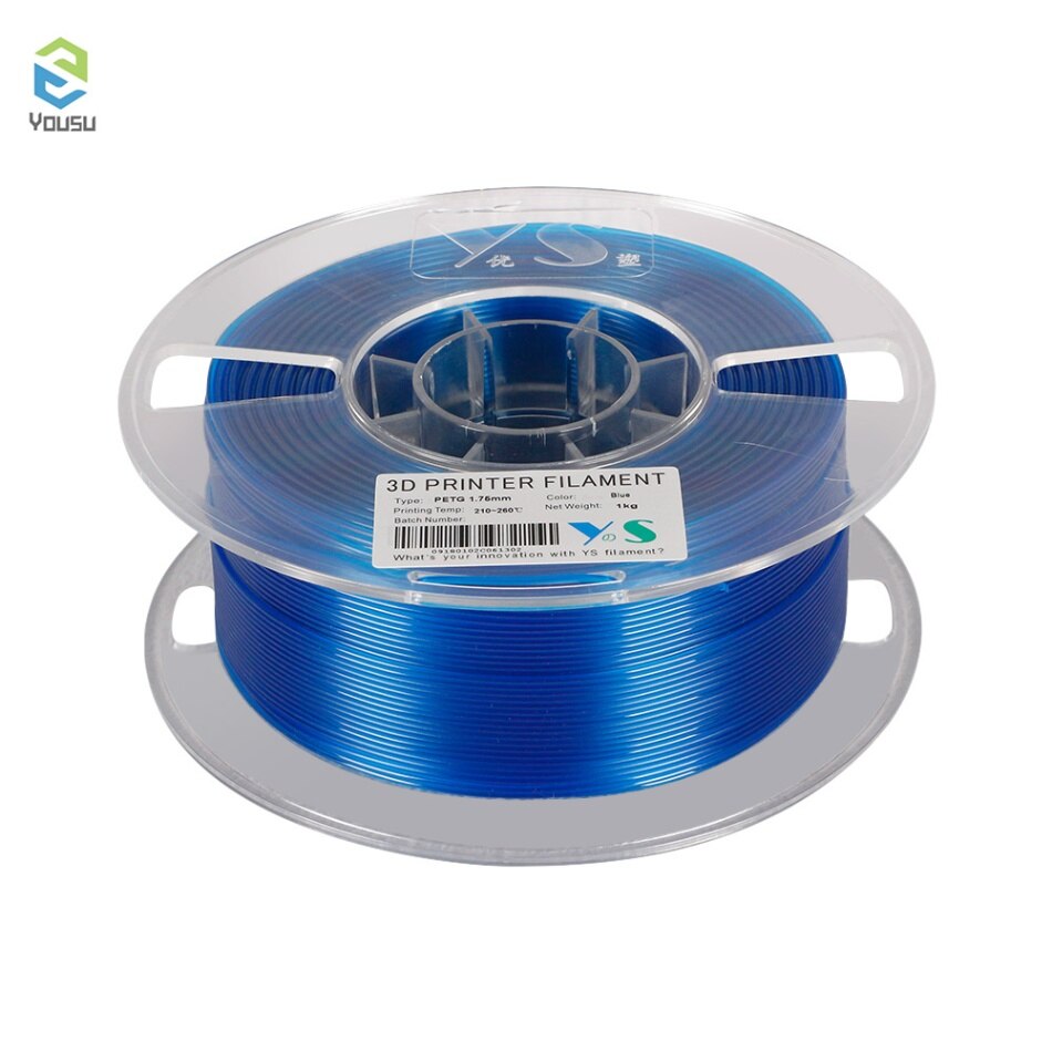YouSu PLA/PETG Filament 1.75MM High Tenacity Dimensional Accuracy No Clogging Filaments Printing Consmables for 3D Printers: PETG-blue