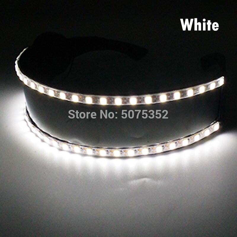 Neue LED Licht hoch Sonnenbrille Coole Leucht Gläser für DJ tanzen Party Bühne Zeigen Licht Brillen Liefert Kostüm Requisiten: Weiß