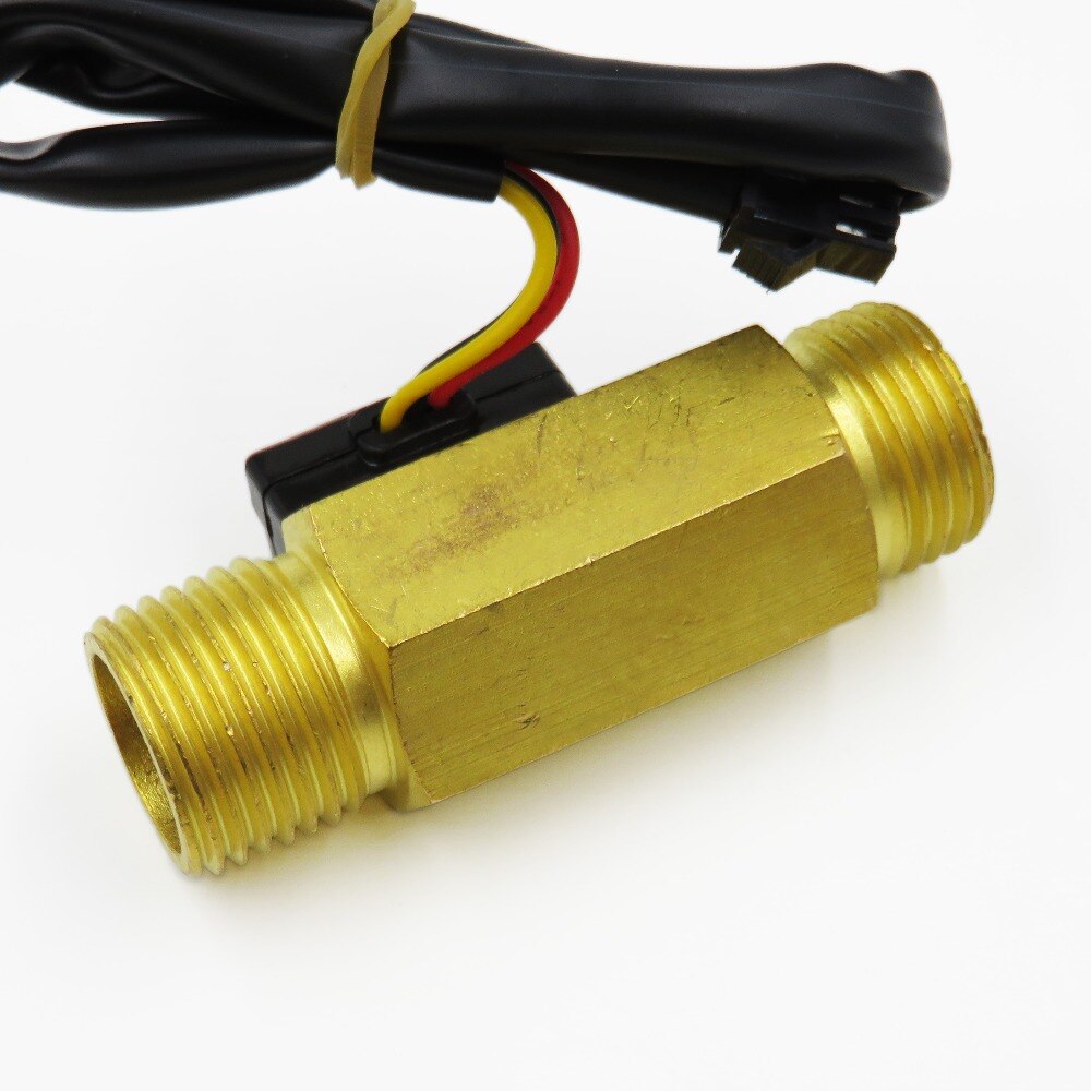 Water flow sensor meter counter indicator Turbine Hall flowmeter with temperature probe YF-B7 DN15 G1/2'' 1-25L/Min