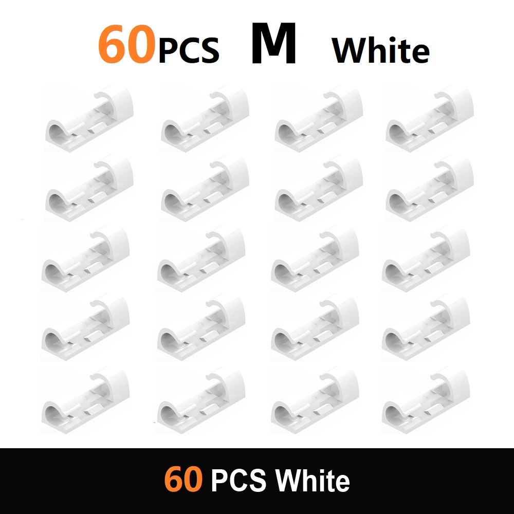 Organizador de cables, Clips acrílicos para cables, gestión de cables, soporte para enrollador de cables, organizador de cables adhesivo reutilizable, soporte para cables de TV y PC: Azul