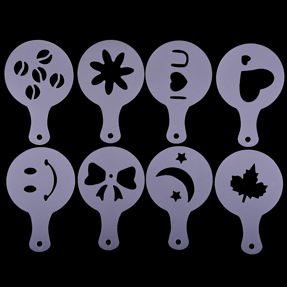 16 Pcs Koffie Stencils Koffie Latte Art Mold Fancy Koffie Tekening Sjabloon Voor Cappuccino Decoratie Plastic Mal