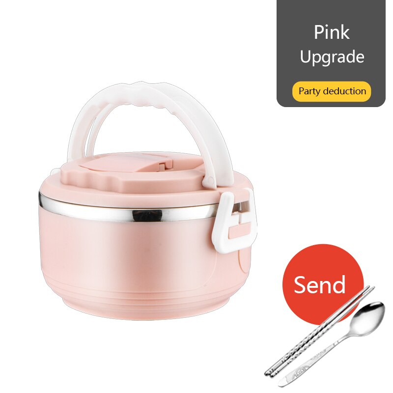 Container Stainless Steel Thermal Lunch Box Layers Sealed Grid Hidden Hand Tableware Students Adult Lunch Box: Upgrade Type single layer Northern Europe powder  with stainless steel chopsticks and spoon