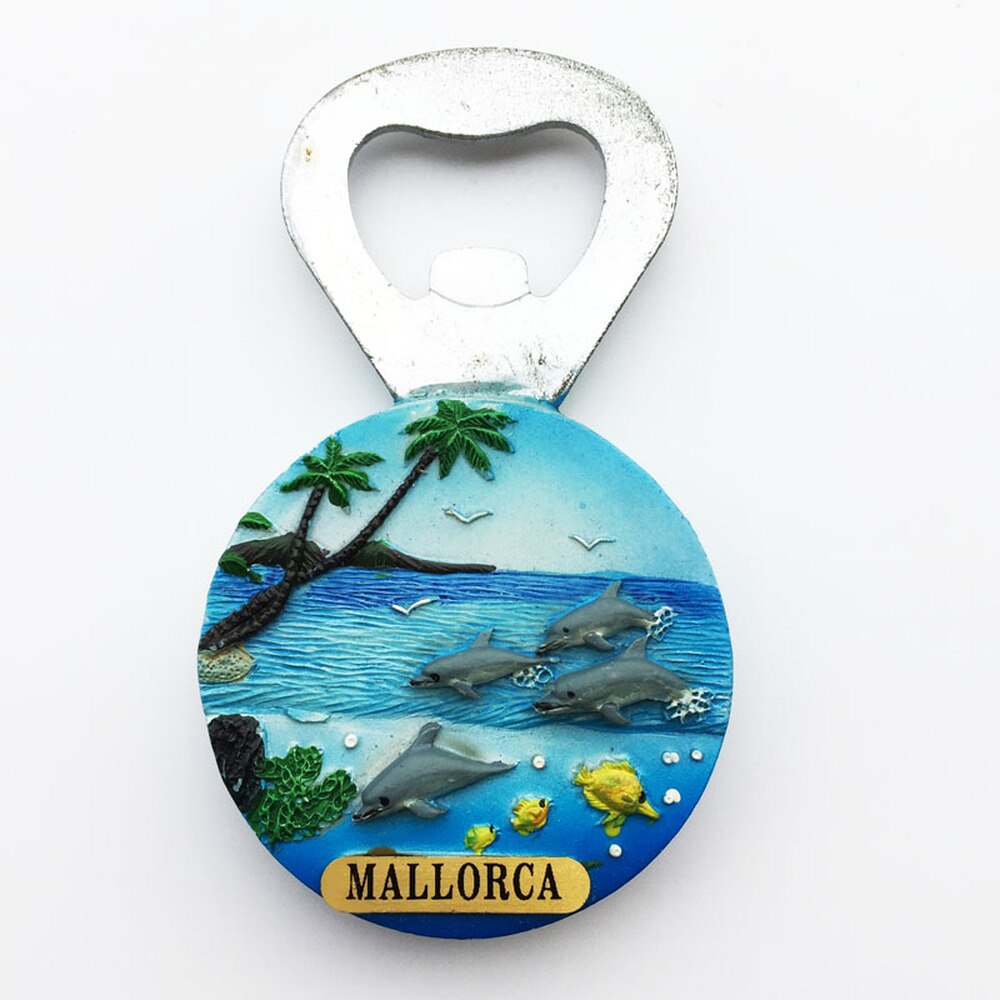 Babelemi Hars 3D Spanje Souvenirs Mallorca Dolfijn Koelkast Magneet Koelkast Magneten Stickers Flesopener Woondecoratie