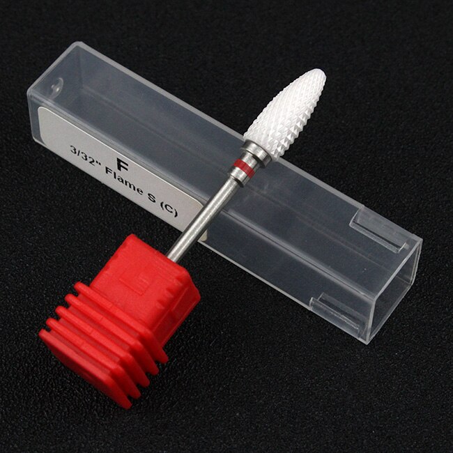 Tignish 1 Uds 3/32 ''broca de clavo de cerámica forma de llama UV Gel polaco quitar taladro eléctrico manicura pedicura herramientas de archivo: F