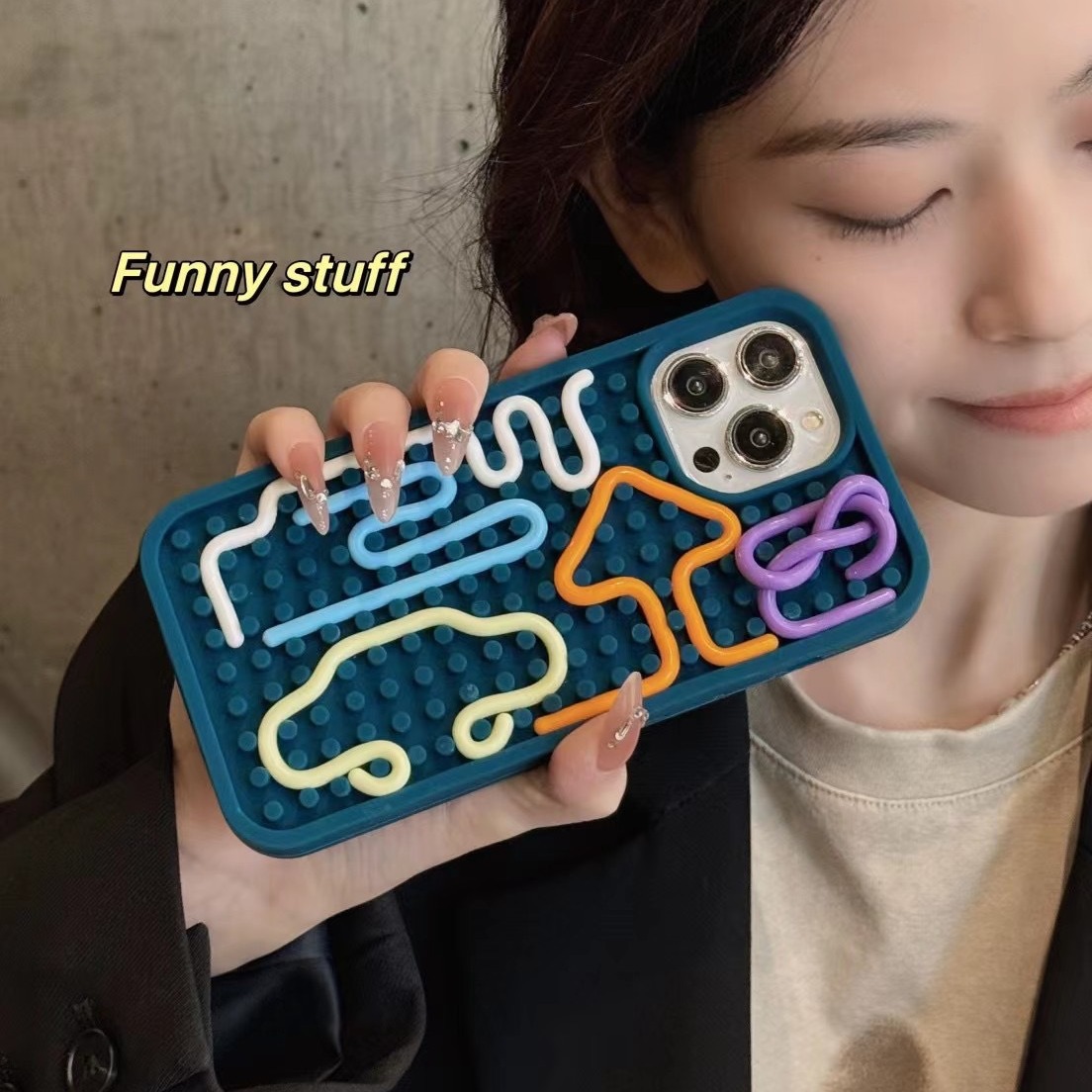 Coque de téléphone à motif drôle, étui en Silicone antichoc pour iPhone 15 Pro 12 13 14 Pro Max, mignon Funda, DIY bricolage