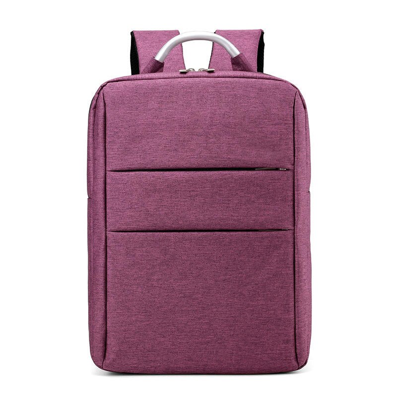 Moda homem duplo zíper mochila masculino negócios portátil mochilas de alta capacidade trave mochila saco de metal lidar com sacos: purple