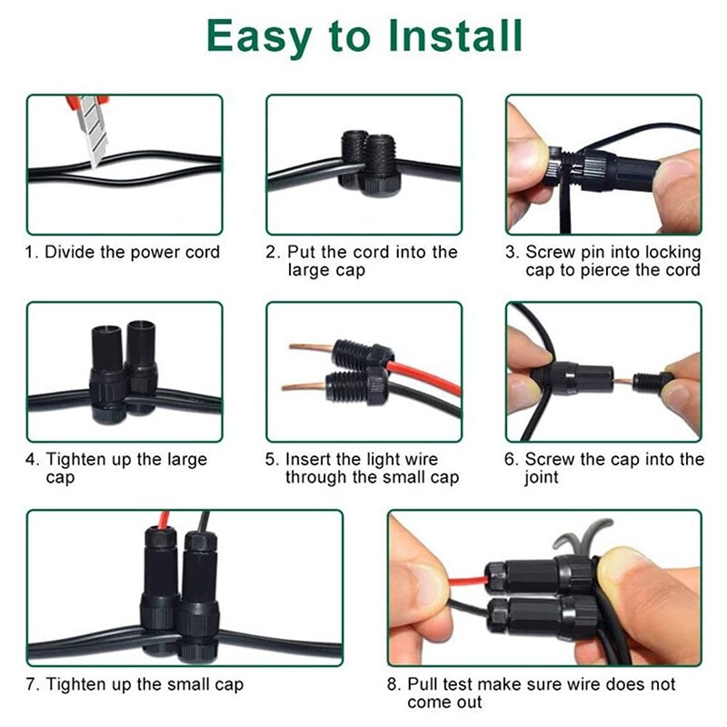 20Pcs Laagspanning Landschap Draad Connector Installeren Landschap Verlichting Connector 12-14 Gauge Draad