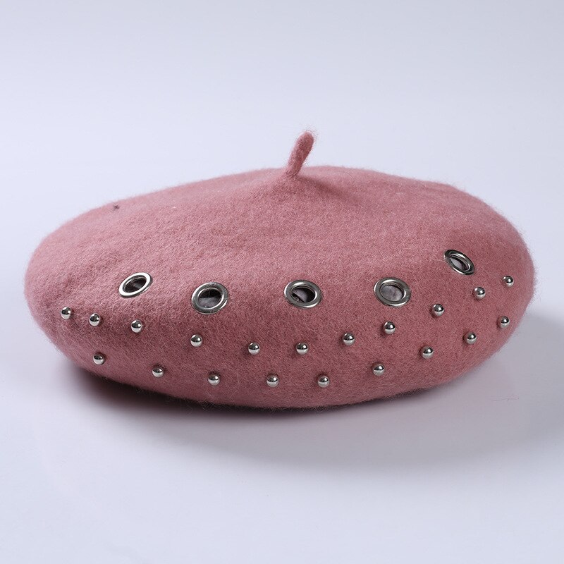 Baretti hattu naisten villa yksivärinen baskeri retro hattu retro tavallinen baretti hattu lämmin hattu naisten talvihattu
