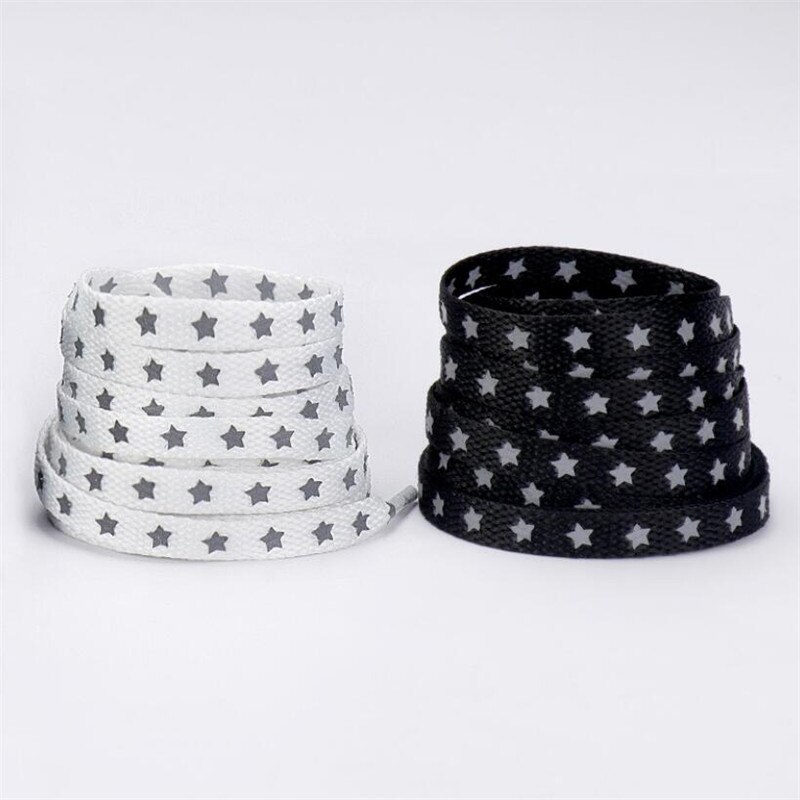 Holographic Reflective Star Shoelaces Double-sided Reflective High-bright Luminous Flat Laces Sneakers ShoeLaces Strings
