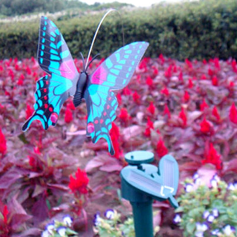 Vibração energia solar dança voando borboletas vibrantes colibri jardim estaca decorativa