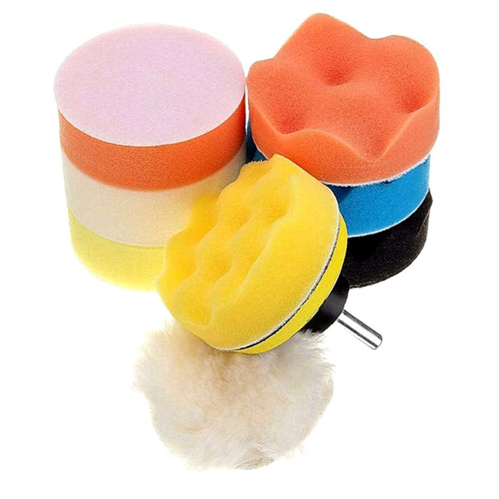 7 Pcs 6 '' Sponge Buff Polishing Pads Kit Foam Waxing Buffing Polishing Waxing Buff Pad Set For Car Sanding Polishing Waxing Sealing (6 Pcs 6 '' Pads