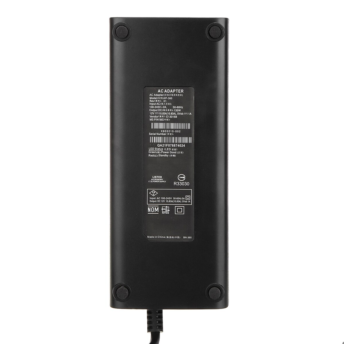 Adaptador de fuente de alimentación de CA para XBox 110, dispositivo de carga de consola de juegos delgada, enchufe estadounidense de , cargador de 240V-360 V, 1 ud.