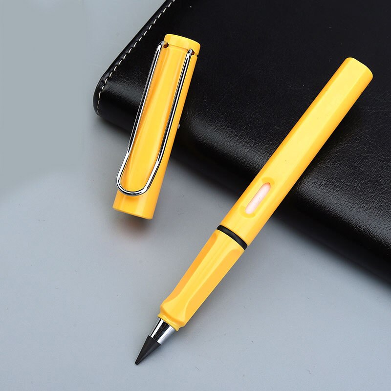 Technology Unlimited Writing Pencil No Ink Novelty Eternal Pen Art Sketch Painting Tools School Supplies Stationery: yellow