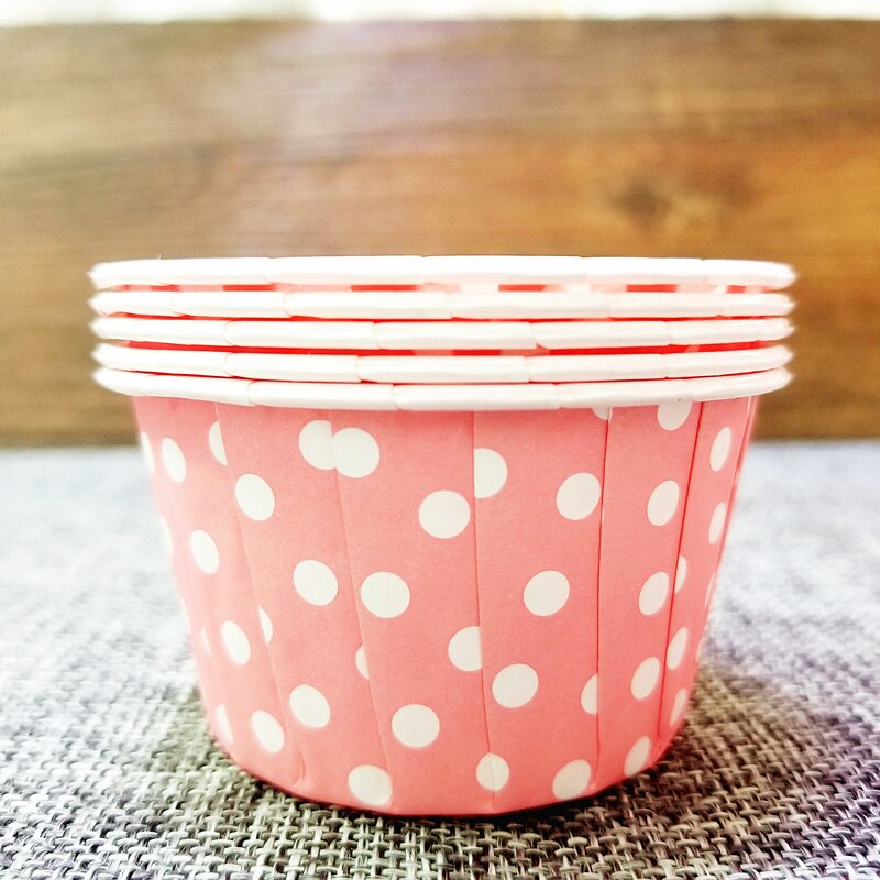 Ensemble de gobelets à gâteau en papier enduit à bord roulé, grands/petits, à muffin de dessin animé, gobelets résistants aux hautes températures, 100 pièces/ensemble