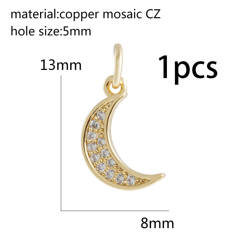 10 stücke Mond Stern Reize für Schmuck Machen Groß Sonne Blitz Reize Anhänger Diy Ohrring Halskette Armbinde Zubehör Kupfer: Stil G