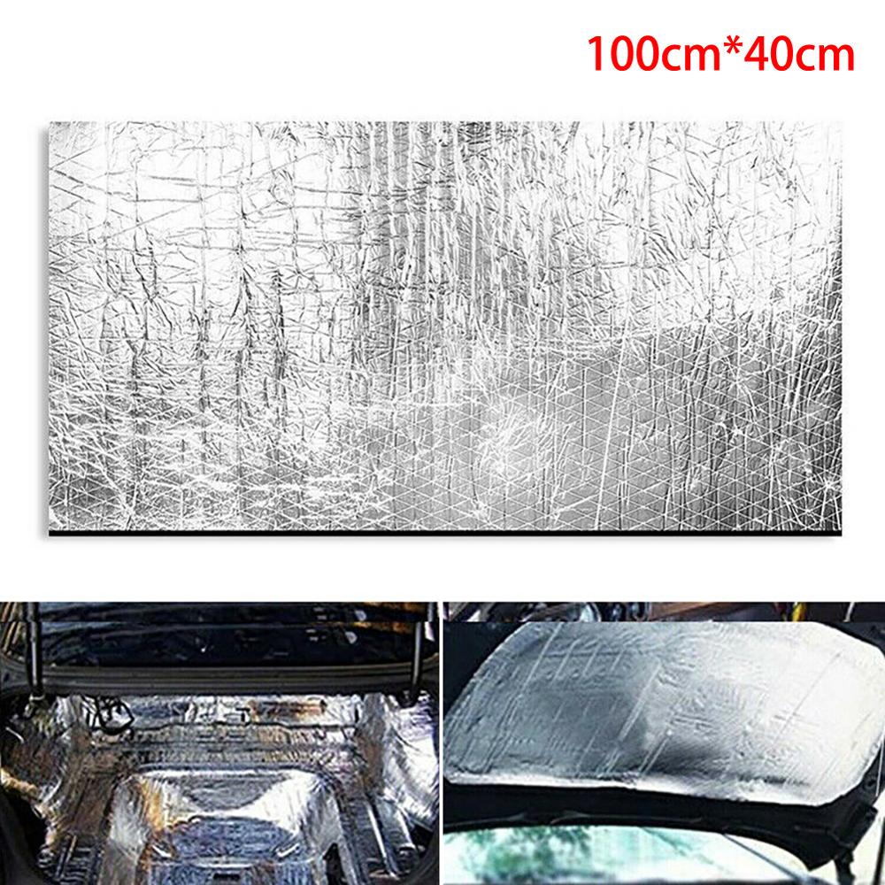 100 * 40cm tyk aluminiumsfiber lydpotte bomuldsbil auto fender varme lyddæmper isoleringsmåtte