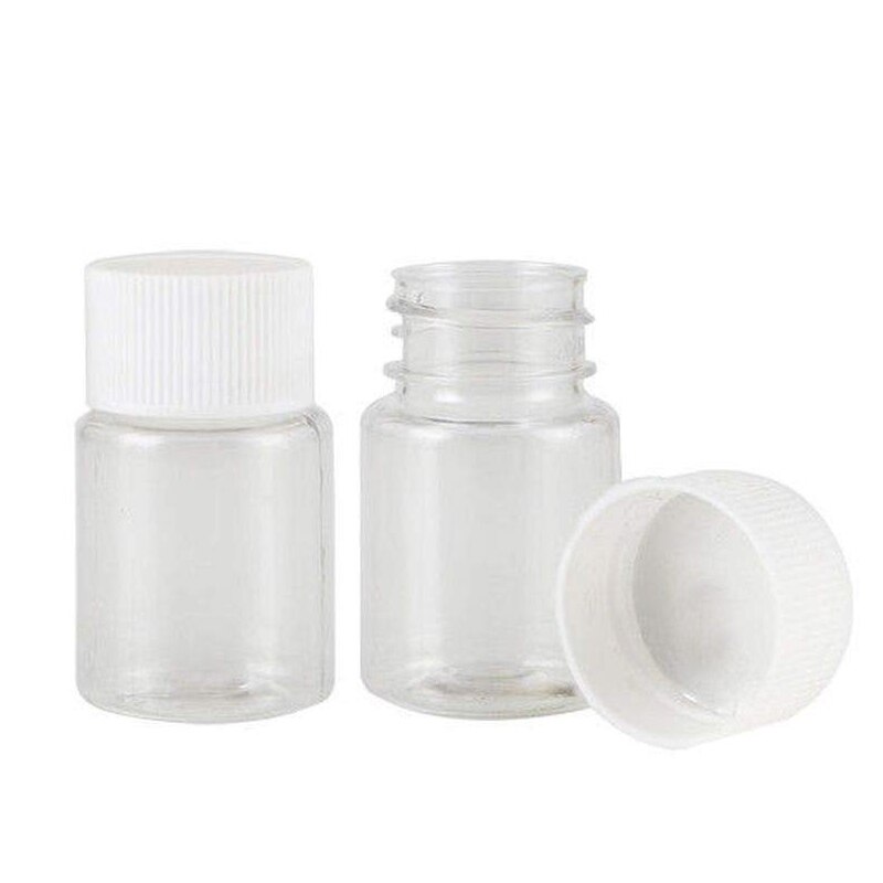 20Pcs 15ml 20ml 30ml 50ml Transparent Plastic PET Refillable Seal Bottles Vials Reagent store Container Plastic Screw cap