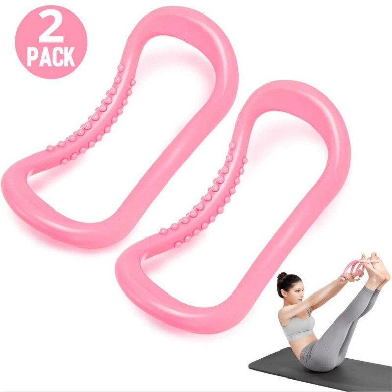 2 stk yoga ring pilates ring justerbar myk fitness sirkel ring for nakke rygg skulder ben arm lår hjemmetrening gym trening