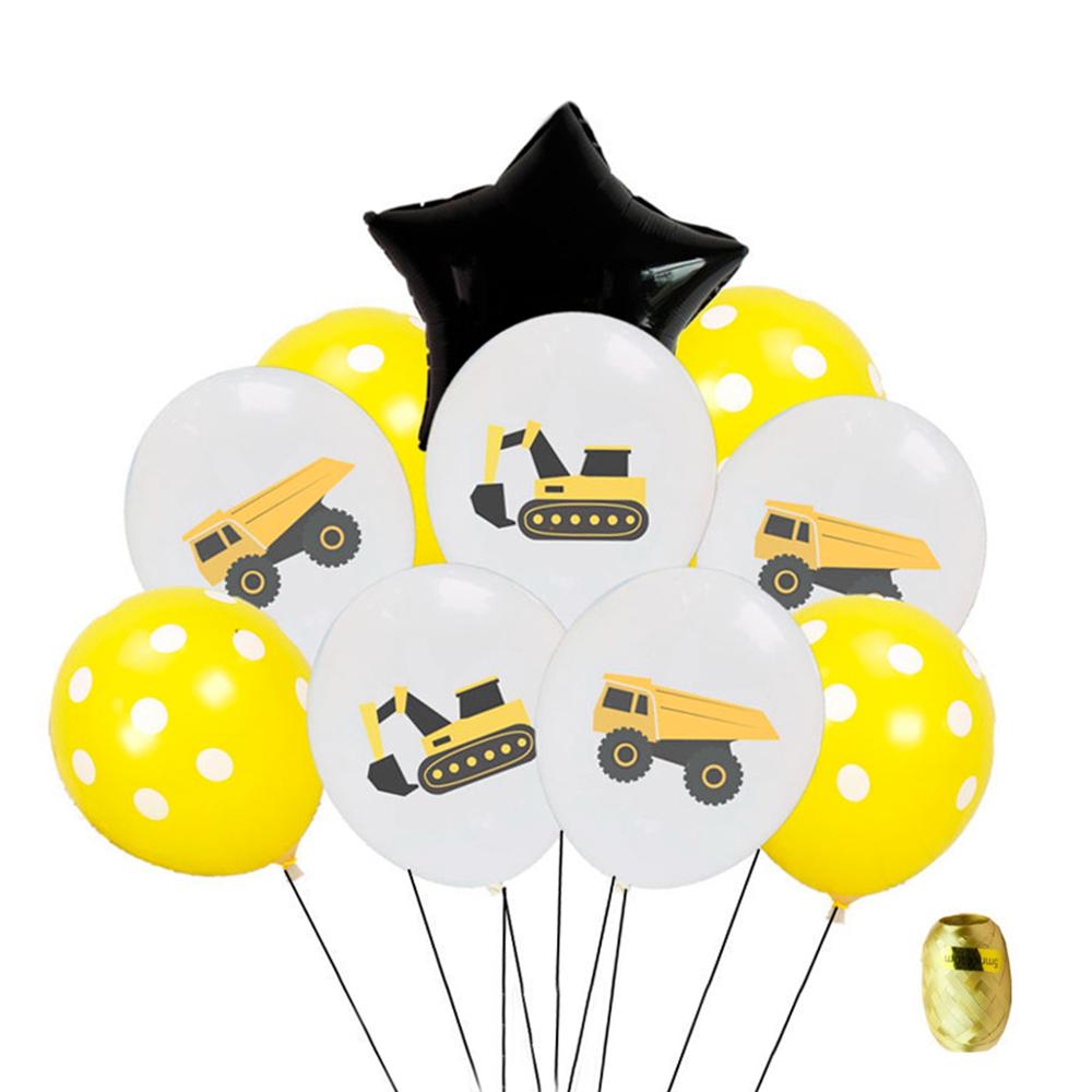 Byggefest ingeniørbiler fødselsdagsfest dekoration tillykke med fødselsdagsfest indretning baby shower gul lastbil balloner biler
