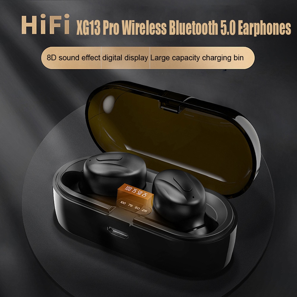 Bluetooth Oortelefoon XG13 Pro Draadloze Bluetooth 5.0 Koptelefoon Hd Call Hifi Digitale Sport Oordopjes Oortelefoon