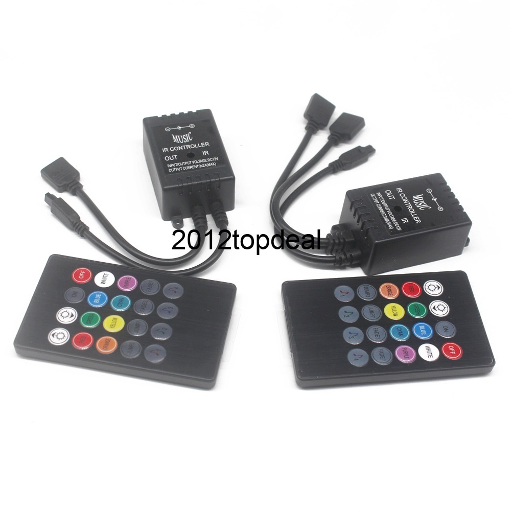 LED Music IR Controller 20key Remote Sound Sensor double single For 2835 3528 5050 RGB LED Strip