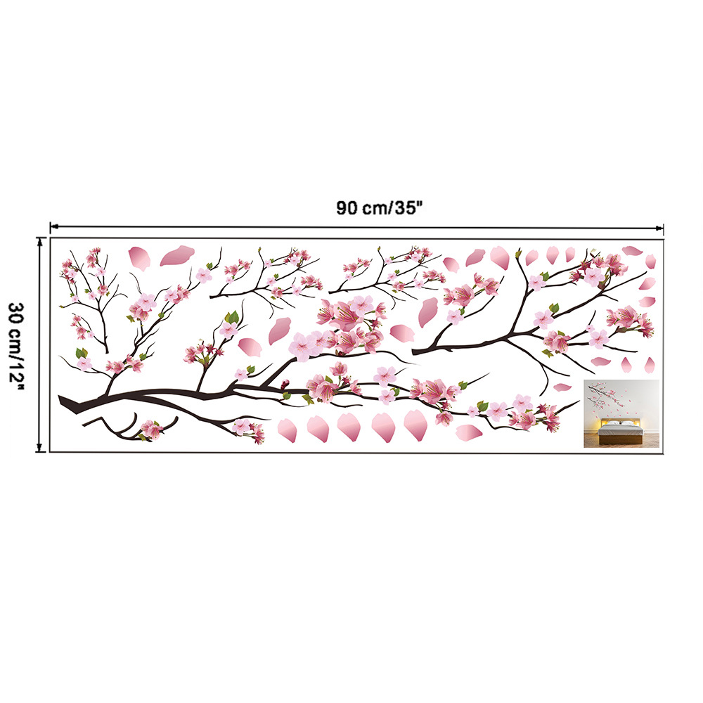 Cherry Flying Birds Wall Stickers Home Nursery Window Decor Removable Room Wallpaper For Kids Living Room Decals Decoration: A right