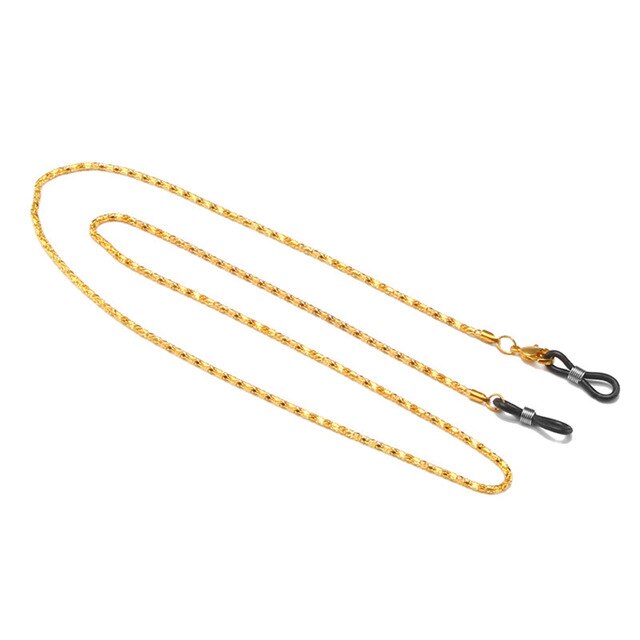 1 szt. Łańcuszek robić okularów 70cm łańcuszek robić okularów przeciwsłonecznych perły dżetów sznurek robić okularów uchwyt smycz naszyjnik okulary zroszony smycz na szyje liny: złoto-D