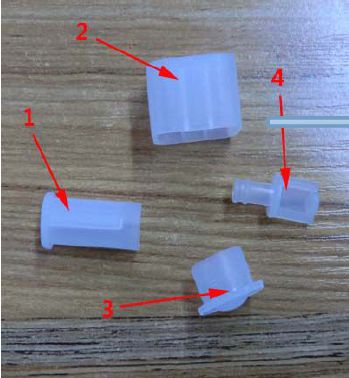 Tapas de plástico para inyector de combustible diésel para proteger el inyector de daños, contiene 4 piezas para inyectores Bosch 0445110 #