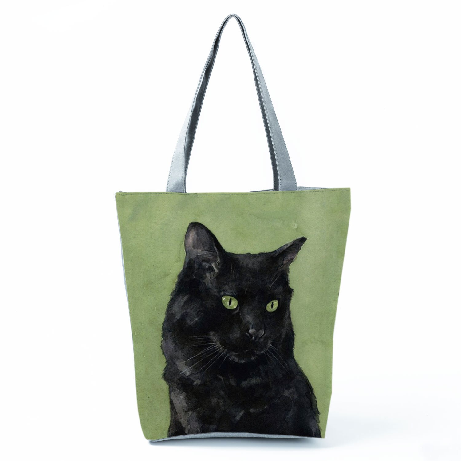 Bolso de mano para mujer, bolsa de hombro con estampado de gato negro, pintura artística de Animal, de gran capacidad, ecológico, Para Boutique: hl3067 Cat Bag