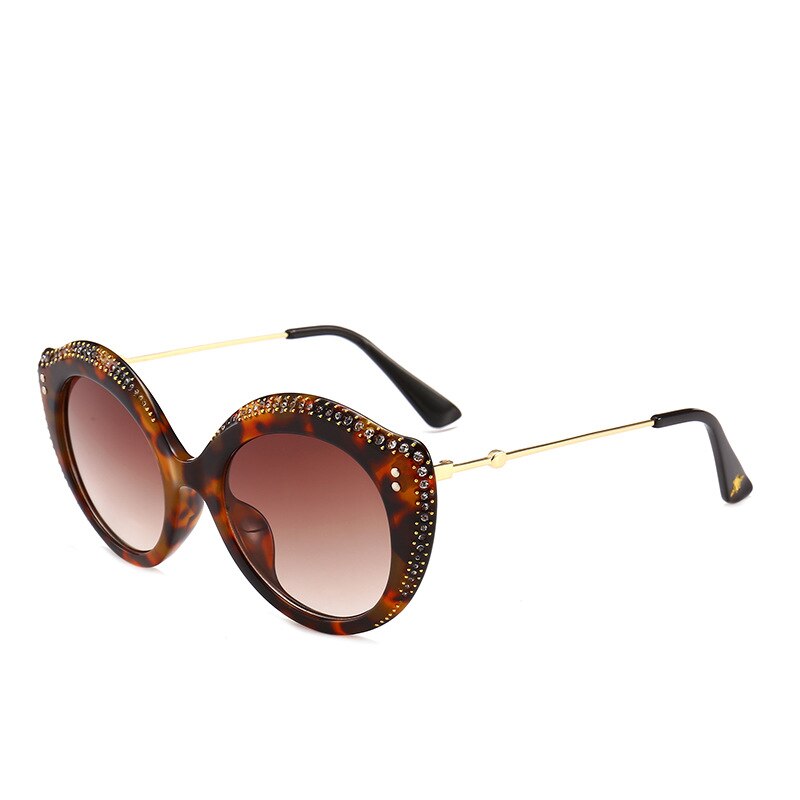 Överdimensionerad båge inlagd diamant kvinnliga solglasögon tillfälligt tidskrift street shot läppform cat eye linser solglasögon: Gul
