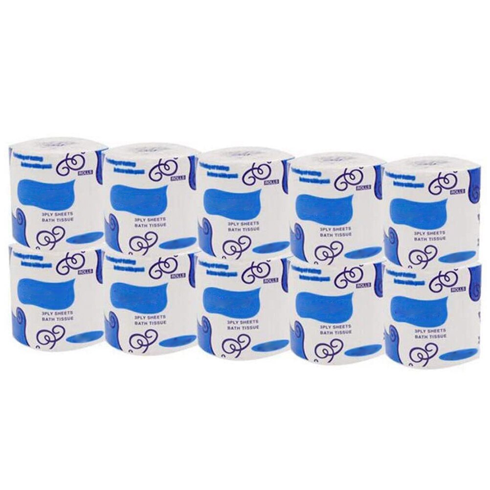 10 Pack Home Bath Paper Bath Toilet Roll Paper Toilet Paper White Toilet Paper Toilet Roll Tissue Roll 4Ply Paper Towels Tissue