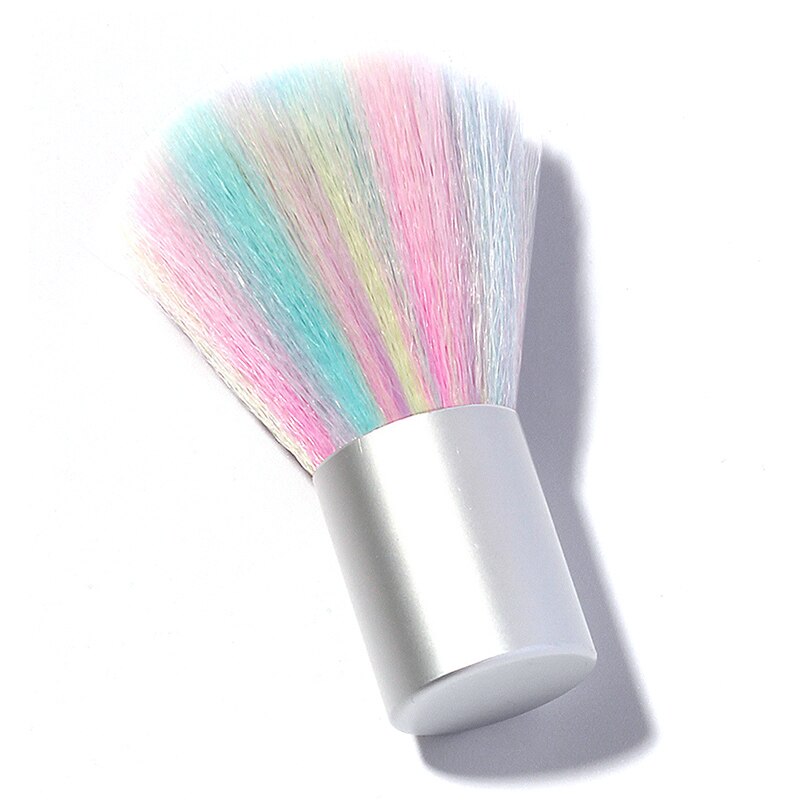 Colored Bristles Nail Art Dust Cleaner Brush Soft Blush Loose Powder Brush Nail Powder Remover Cleaning Brush Tool Nail Tool