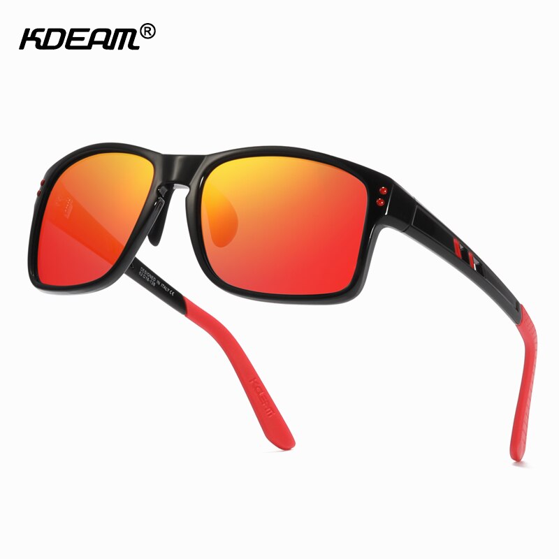 KDEAM TR90 Materiaal Gepolariseerde Zonnebril Mannen Sport Rechthoek Frame Zonnebril Rijden Vrouwelijke oculos de sol Xl KD524