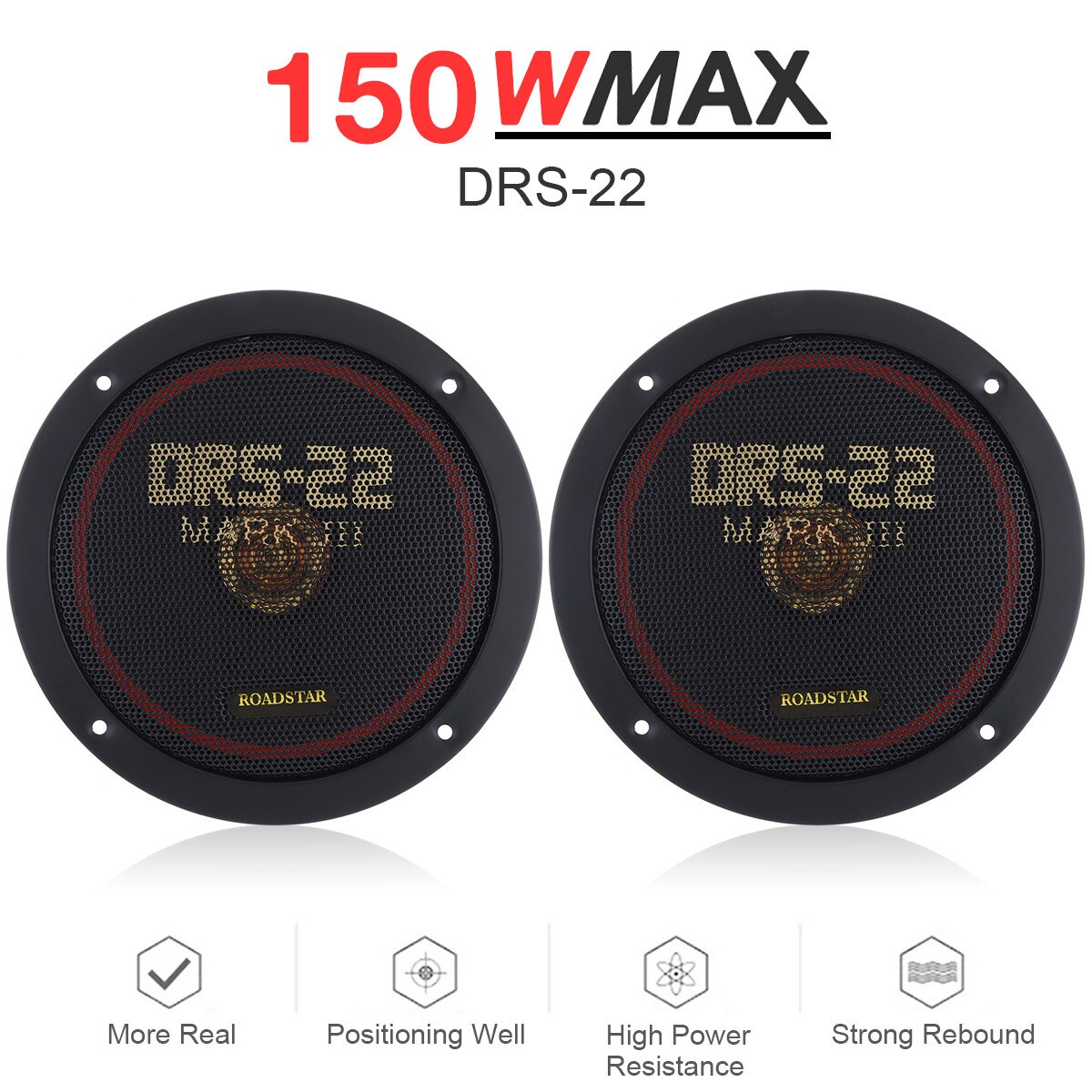 2 stück 6.5 150w zoll-koaxiallautsprecher für auto, stereoanlage, breitband-frequenzbereich, hifi-autolautsprecher, zerstörungsfreie installation