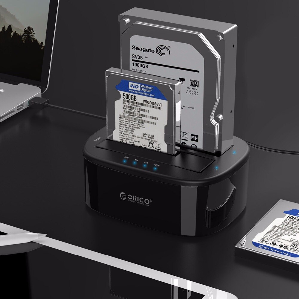 ORICO 6228US3 C Dual Bay HDD Docking Station with Offline Clone SATA to USB 3.0 External Hard Drive Docking for 3.5/2.5 HDD SSD