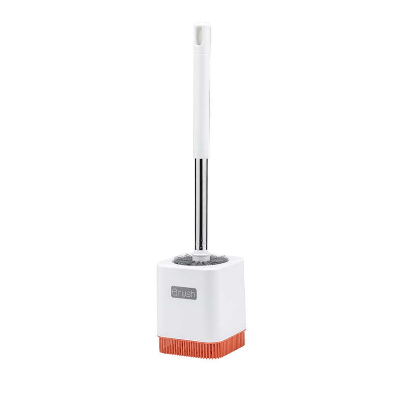 Tpr Silicone Toiletborstel Muur Gemonteerde Staande Wc Schoonmaken Gereedschap Met Base Home Borstel Badkamer Accessoires: Orange B