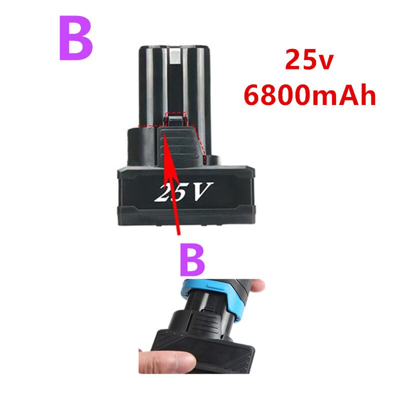 25v 21v 16.8v 12v 18650 lithium li-ion batteri til trådløs skruetrækker elektrisk boremaskine batteri værktøj oplader batteri 3.7v: 25v 6800 mah b