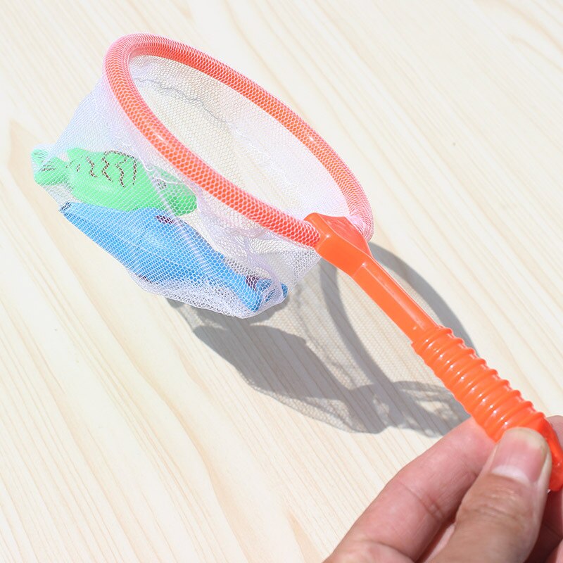 style Beach toy 3D Aquarium Fish Tank Catch Net plastic Steel Rod Fishing Round Square Pocket Shrimp Catching Nets 22cm