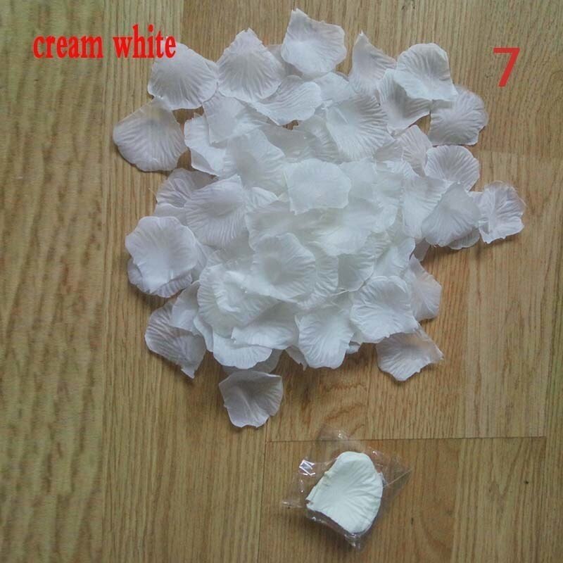 Płatki róży 1000 sztuk/zestaw ślub sztuczne ślubne dekoracje walentynki strona spawania strona dekoracji kwiat: cream white