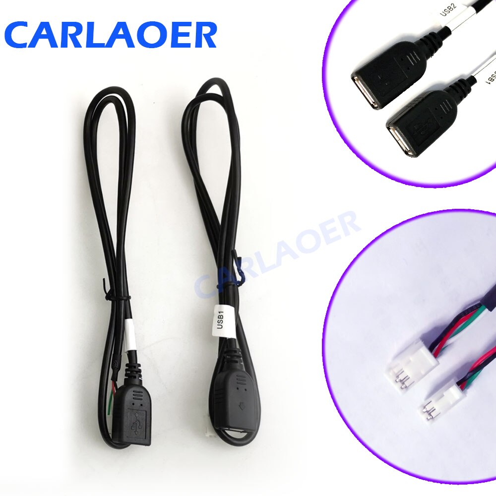 Cable de alimentación de radio Android para coche, Antena GPS, RCA, visión trasera, RCA 2, cable de extensión USB