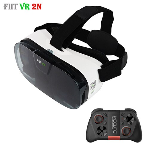 Fiit 2n VR réalité virtuelle jeu vidéo modèles Smartphone 3D lunettes casque lunettes Google carton casque pour téléphone 4-6': 050 Gamepad