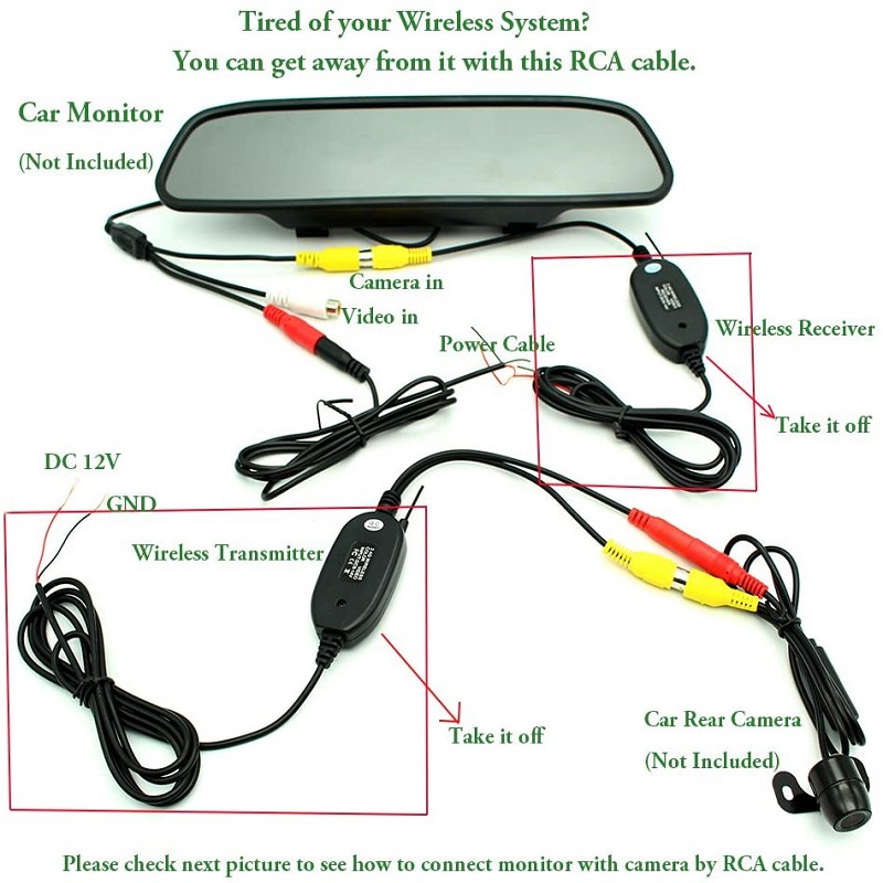 Câble vidéo RCA pour moniteur de voiture et caméra de recul