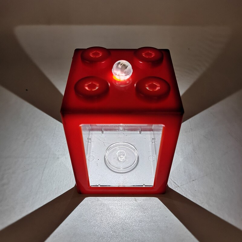 Desktop Small Fish Tank With Built-in Light Mini Stackable DIY Turtle Tank Aquatic Plant Ornamental Box Aquarium Decoration: Red / Colorful Lights