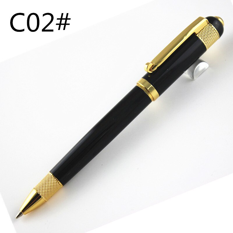 Metal Ballpoint Pen Luxury Gold Clip Rollerball Pen with 0.7mm Black Ink Refill gel pen: 04