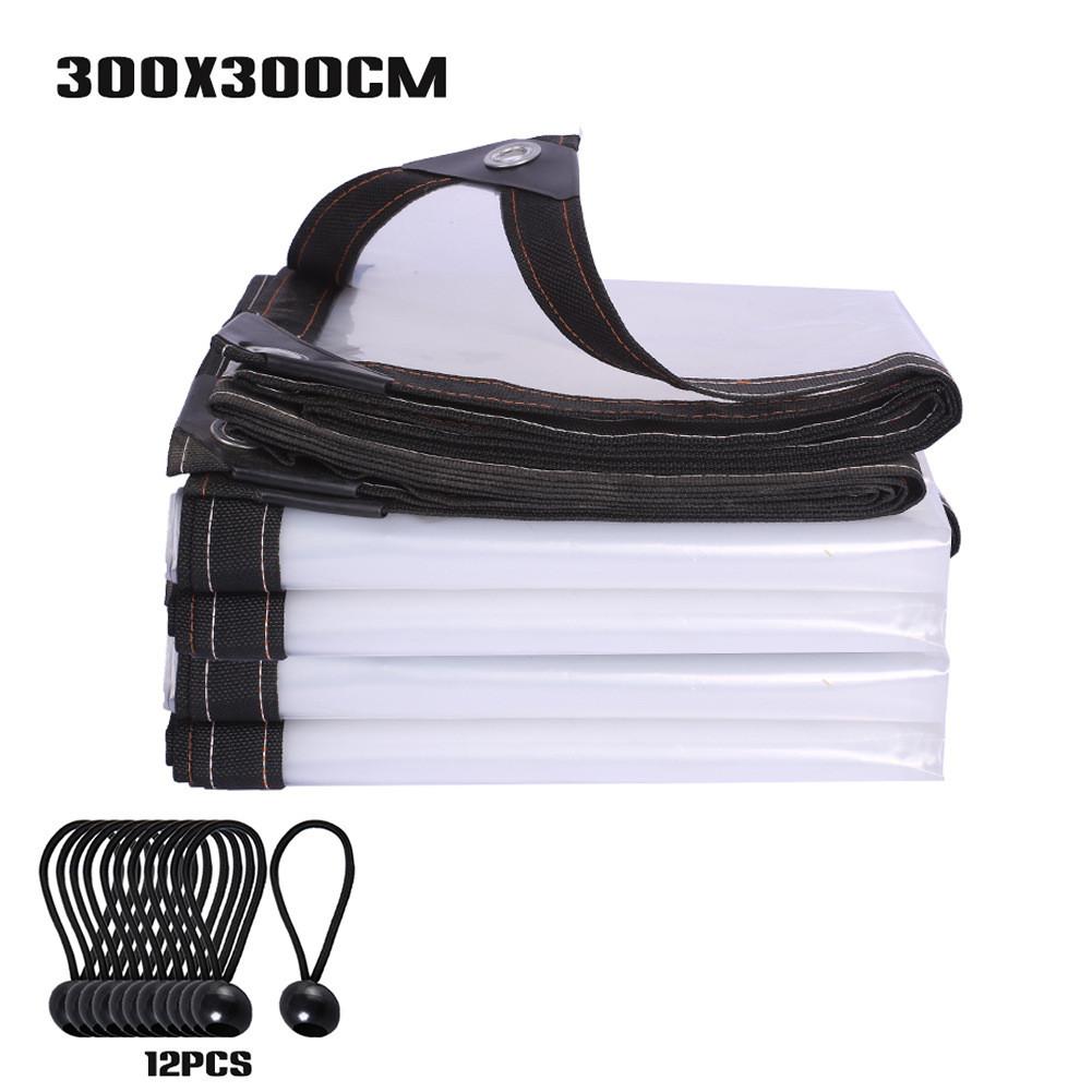 3*3m/2*3m/2*2m Plant Tarp Cover Transparent Rainproof Poly Tarp Tarpaulin Garden Winter Greenhouse Cover Winter Plant Protector: 300cm  300cm