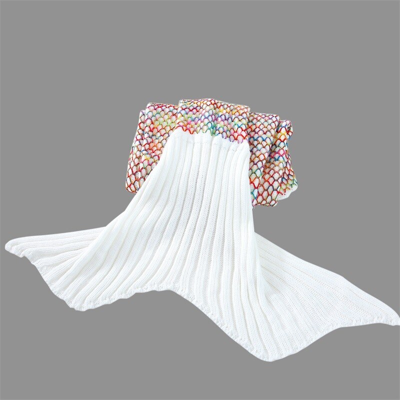 Plaid Mermaid Deken Kasjmier Handel Mermaid Garen Gebreide Deken Wol Mermaid Tail Deken Winter Sofa Deken Sofa Sleepin