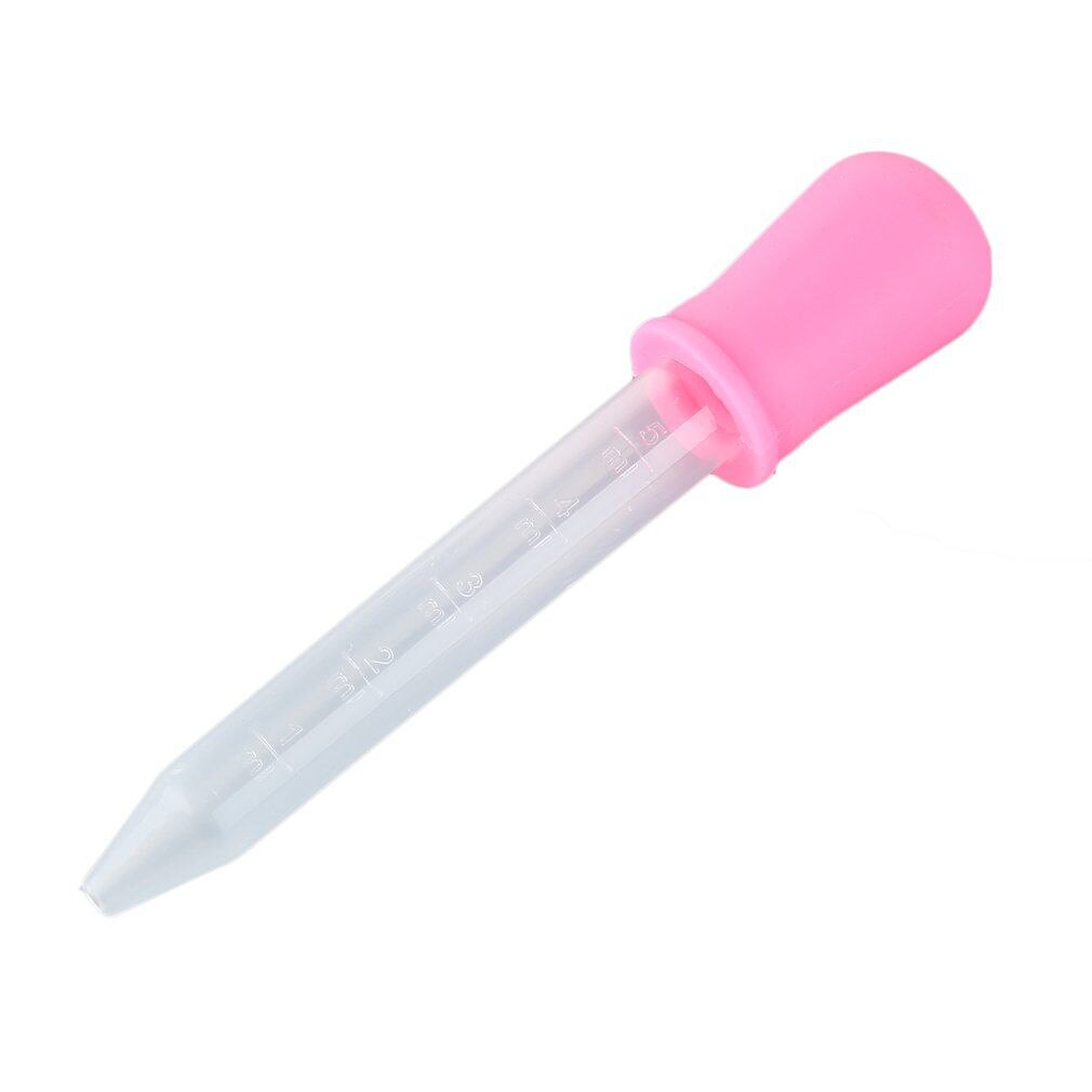 5Ml Clear Silicone Plastic Baby Druppelaar Lepel Pipet Vloeibare Druppels Voedsel Buret Baby Gebruiksvoorwerpen Voor Baby Baby Voeden: Roze