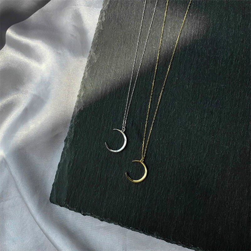 Zoete Maan Verzilverd Hals Sieraden Temperament Crescent Sleutelbeen Ketting Hanger Kettingen Voor Vrouwen