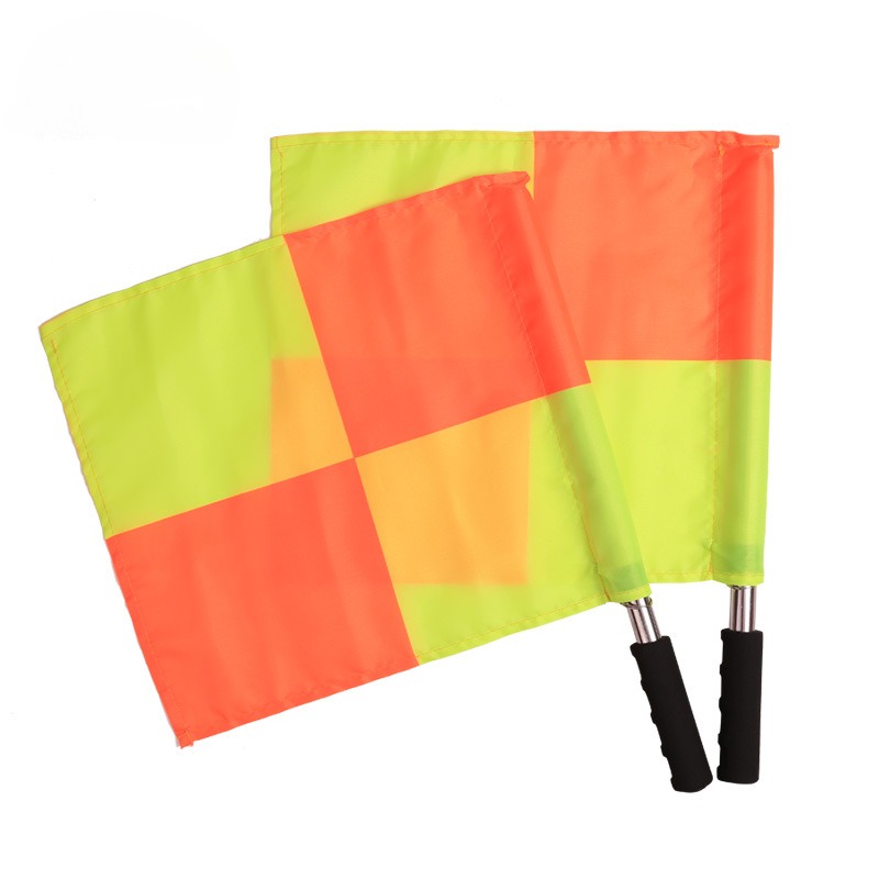 2PCS Voetbalscheidsrechter Vlag De Competitie Fair Play Sportwedstrijd Voetbaltraining Grensrechter Vlaggen Scheidsrechteruitrusting