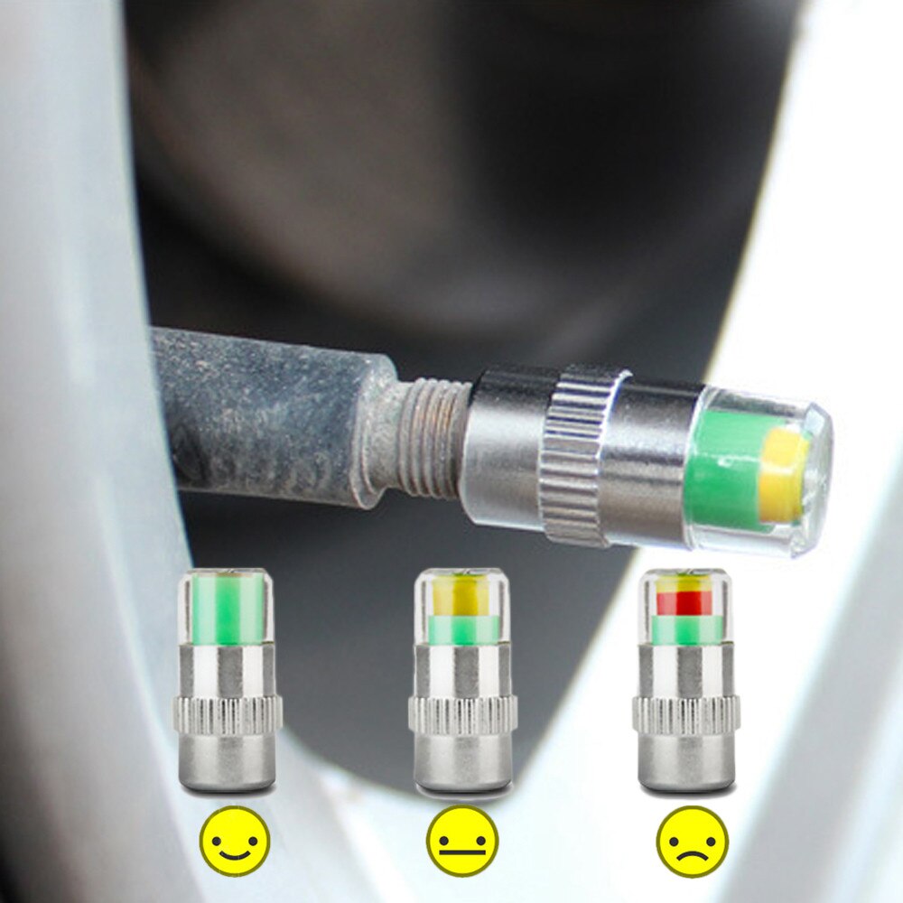 `4PCS 2.0Bar 30PSI Car Auto Tire Pressure Monitor Valve Stem Caps Sensor Indicator Eye Alert Diagnostic Tools Kit